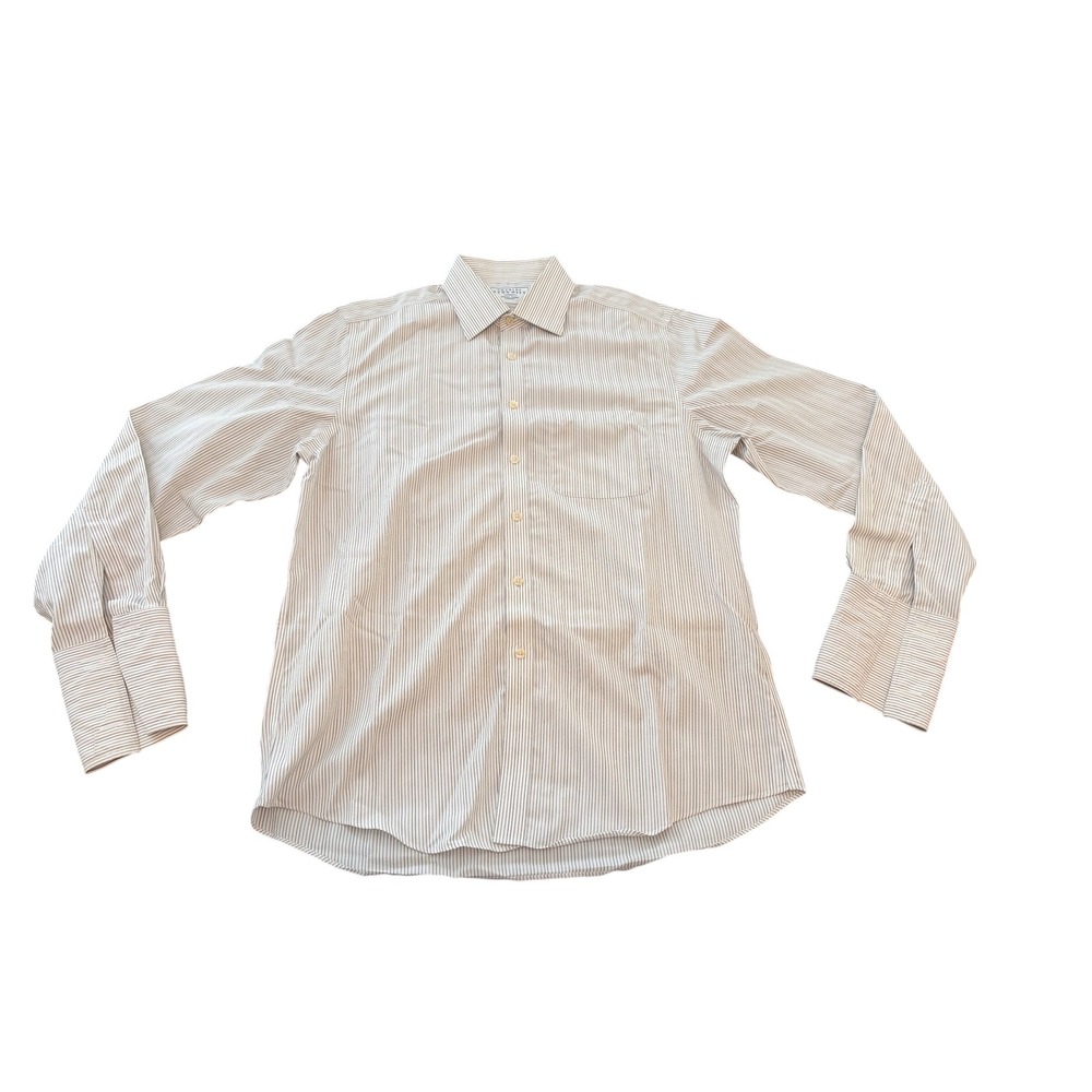 Charles Tyrwhitt Mens Non Iron Slim Fit Striped Dress Shirt Blue White 16.5/35
